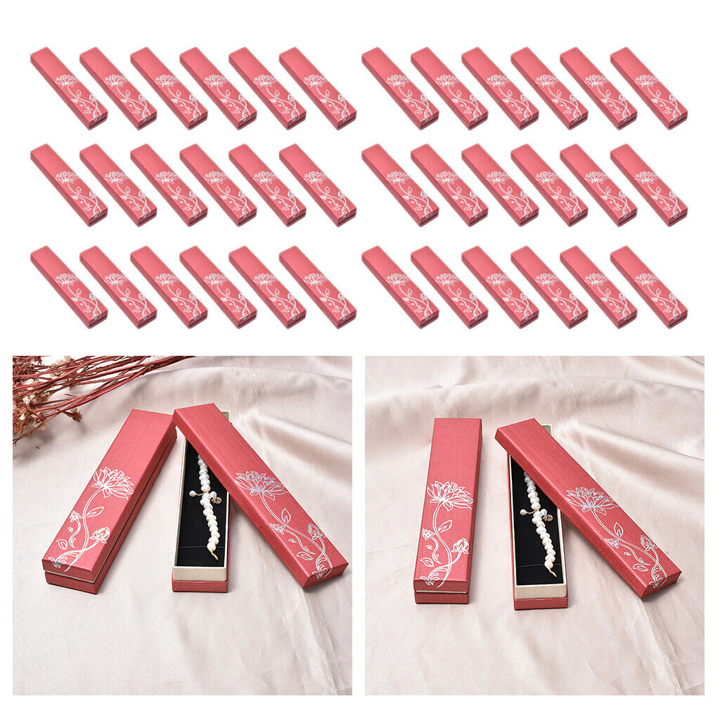 36pcs Paper Jewelry Box Necklace Paper Box Birthday Gift Box Holder Red