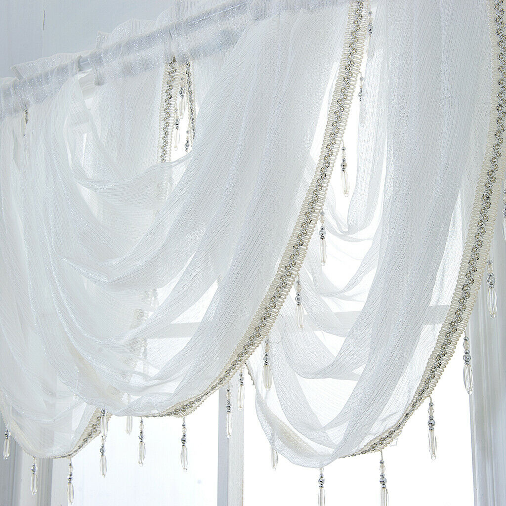 1 Panel Rod Pocket Glitter Window Valance Sheers for Home Privacy Decoration