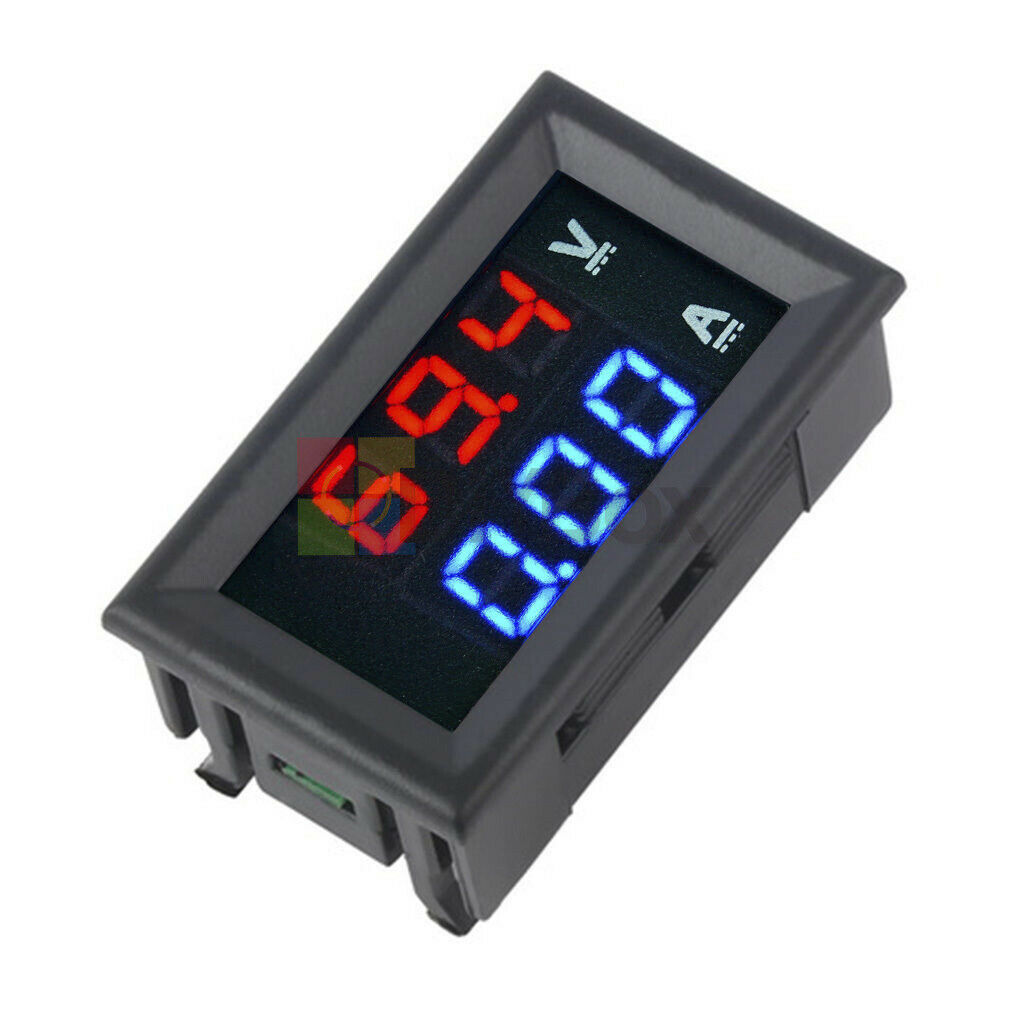 DC 100V10A Voltmeter Ammeter Blue & Red LED Amp Dual Digital Volt Meter Gauge DB