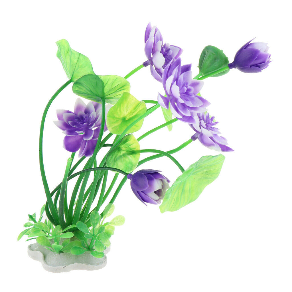 1 Pc Simulation Lotus Aquarium Landscape Artificial Fish Tank Plants Purple