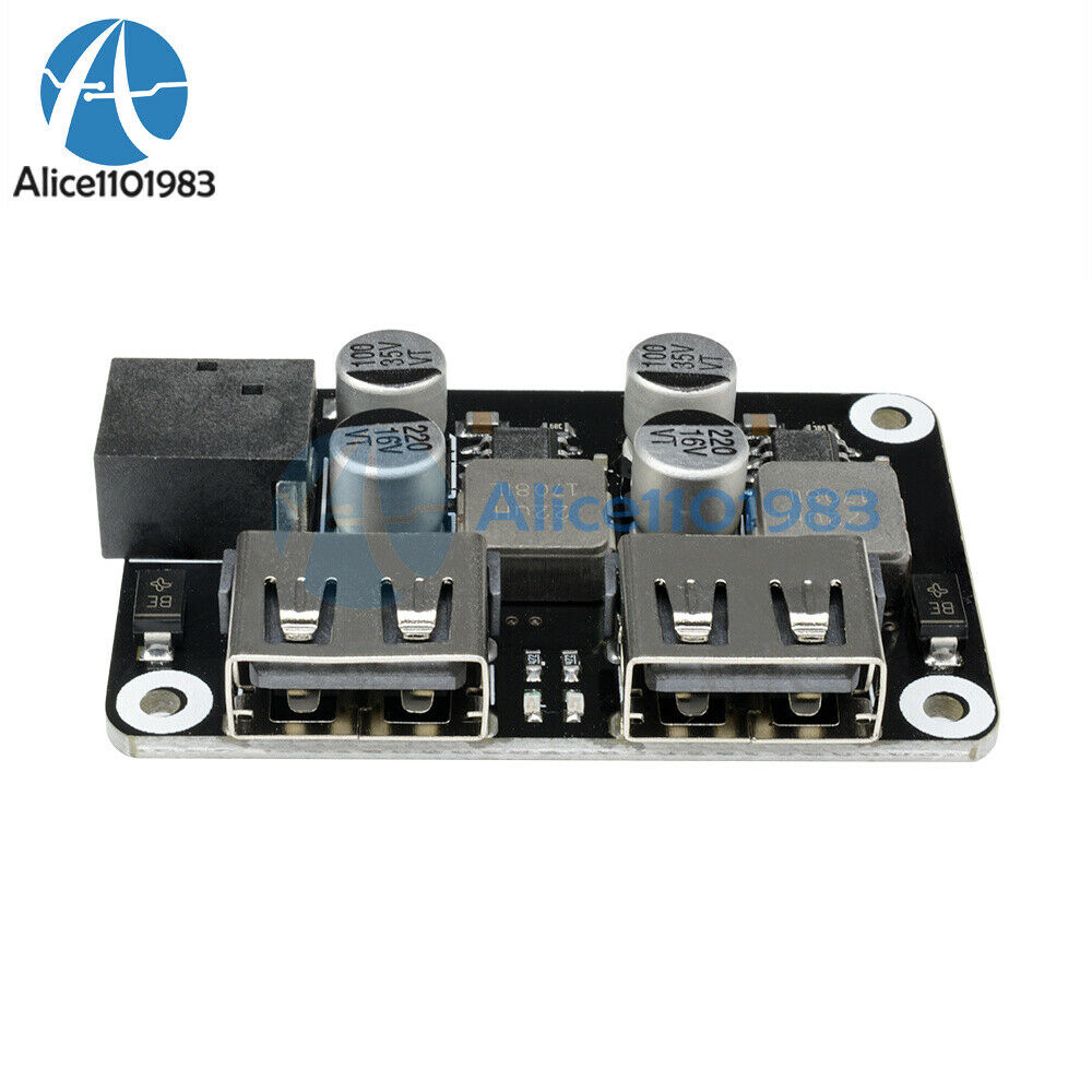 Dual Double USB 6-30V 2.4A Fast Charger Buck Step Down Module 24W Car Board Kit