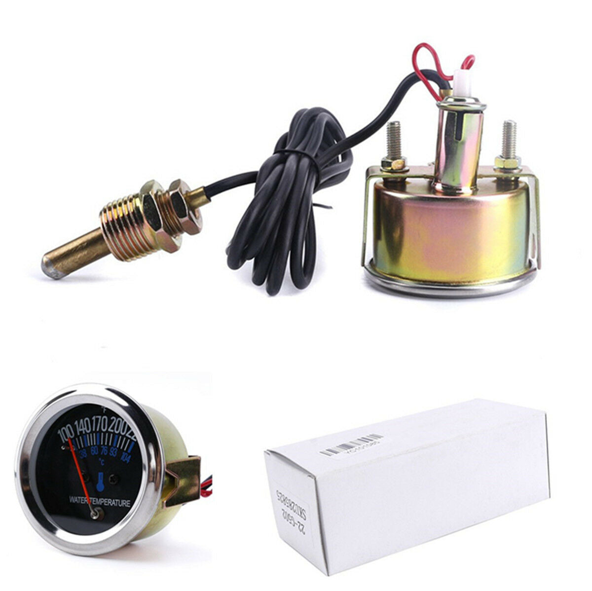 52 mm 2'' Car Auto Mechanical Water Temperature Gauge Light Sensor Metal Body