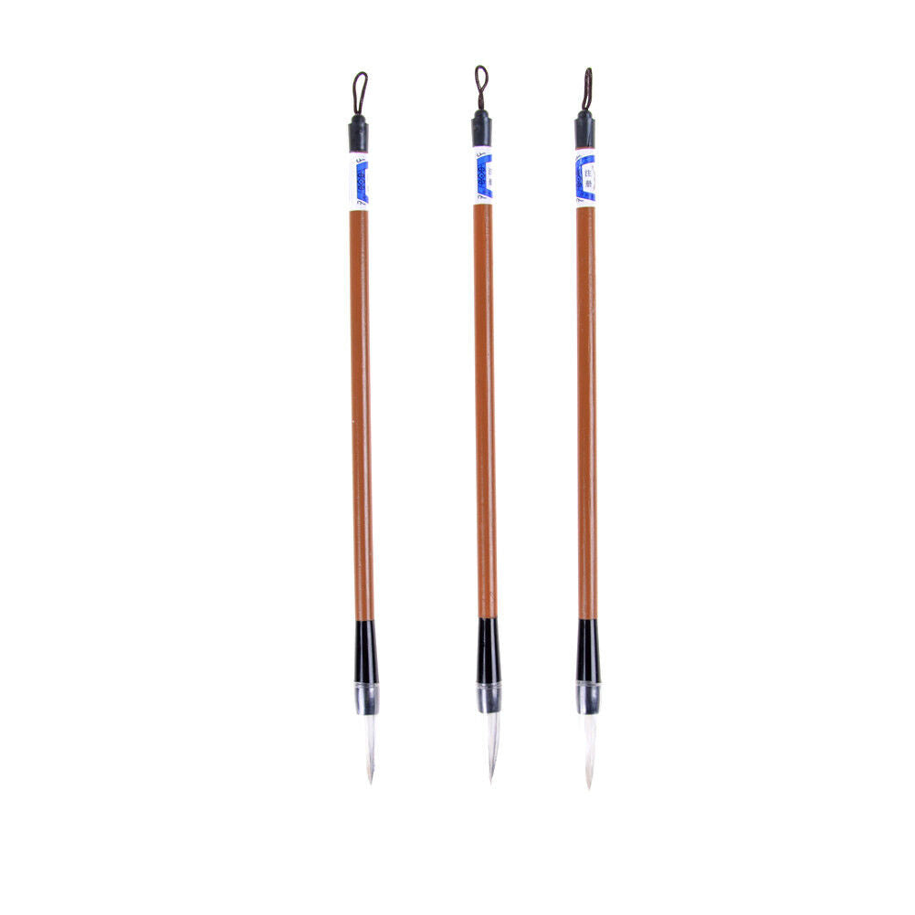 3pcs Chinese Japanese Water Ink Painting Writing Calligraphy Brush Pen White  Rf