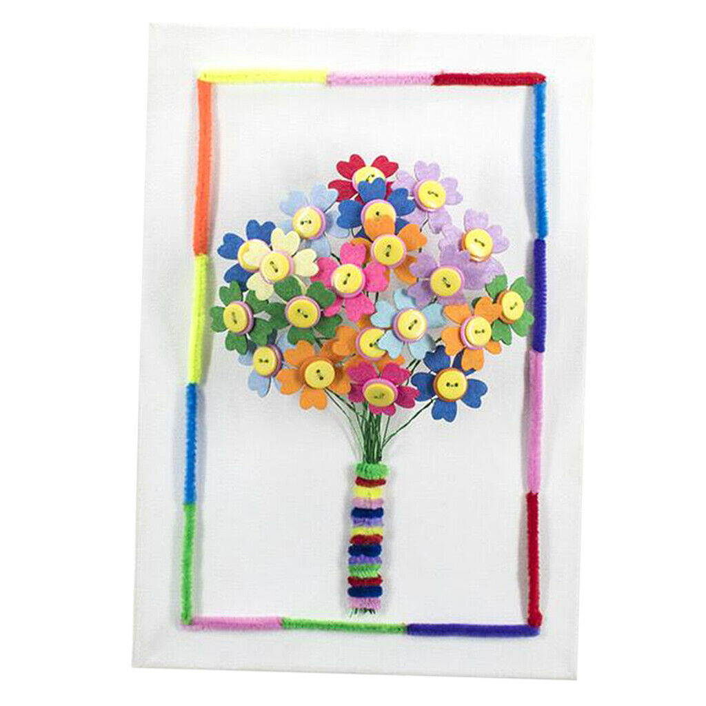 1 Set Felt Bouquets Kit Hand Crafts Materials Package for Children Flower 4