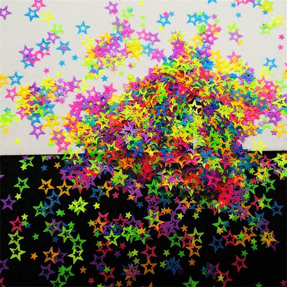 Neon Glitter Star Shape Nail Art Festival Summer Face Hair Body Makeup
