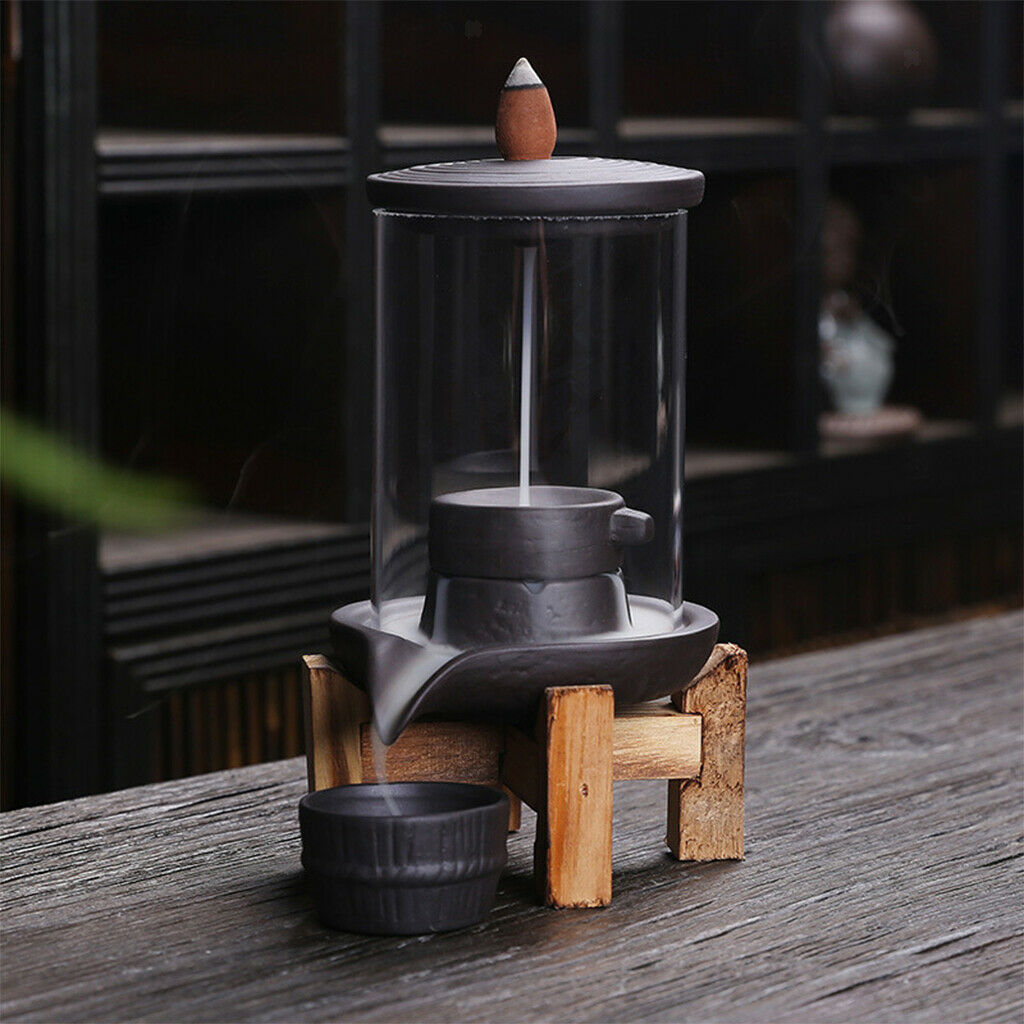 Handmade Backflow Incense Burner Ceramic Waterfall Incense Holder Decoration