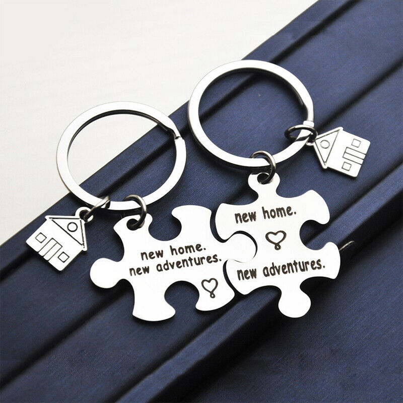 1pair Best Friend Key Chain Gifts Housewarming Gift Homeowner House Keyring  Tt