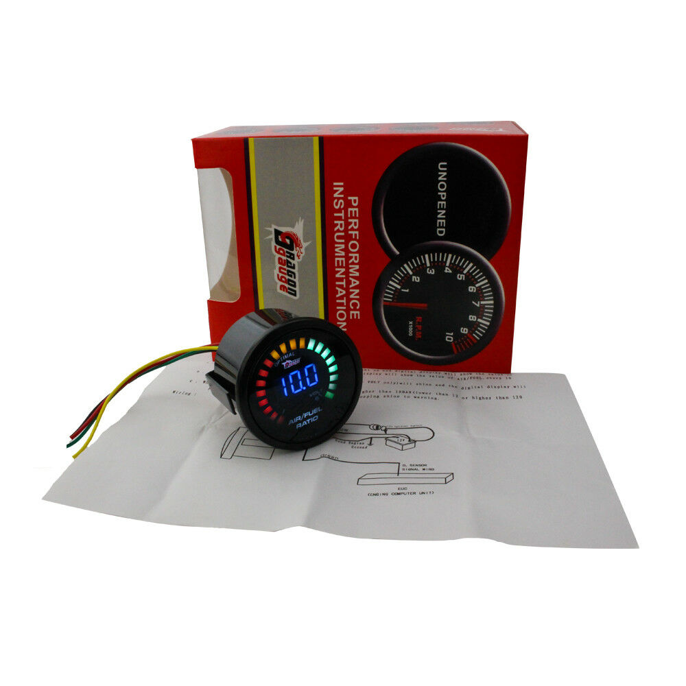 2 Inch 52MM 20 LED Digital Car Air Fuel Ratio Monitor Racing Gauge Analog