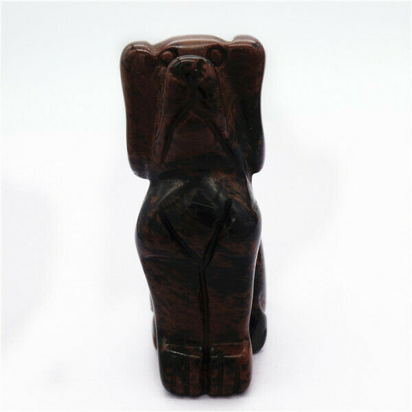 48x31x18mm Mahogany Obsidian Carved Dog Decoration Statue Home Decor HH7951