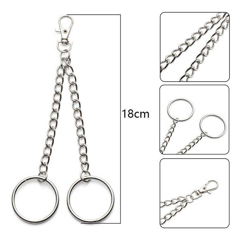 18cm Trousers Hipster Metal Hip Hop Jewelry Pants KeyChain Wallet Chain BeltL PT