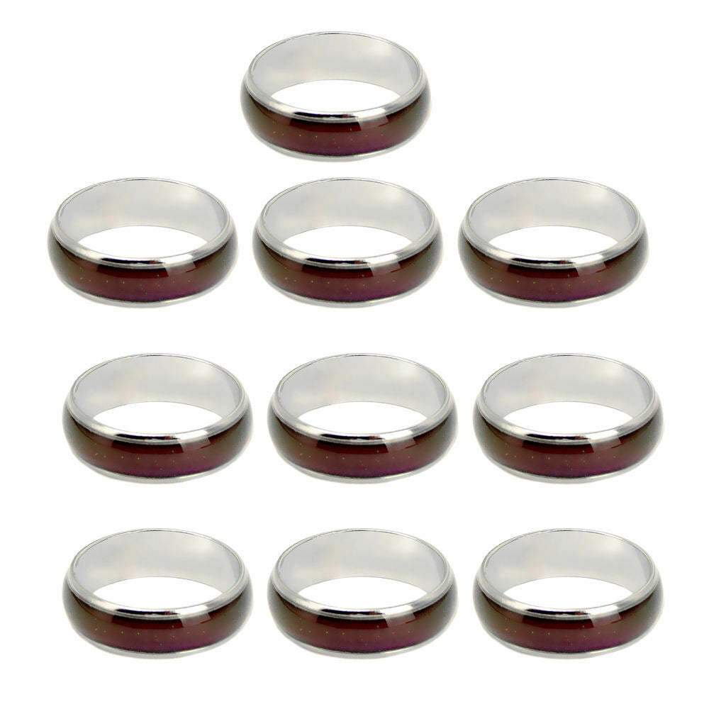 10 Mixed Color Mood Bands with Different Designs for Men
