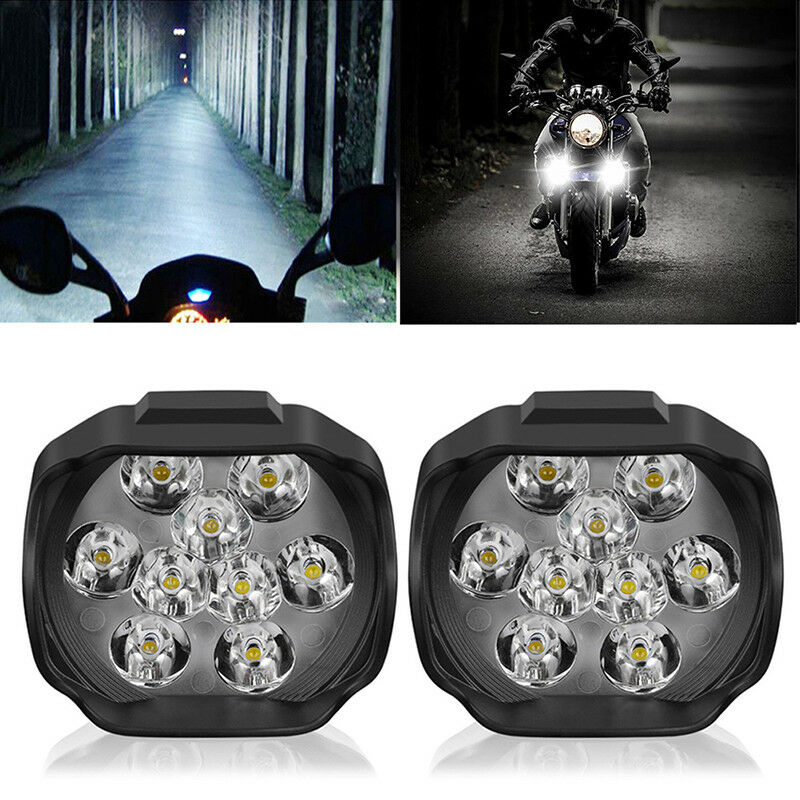 9LED Motorcycle Headlight Spot Lights Head Lamp LED Front DC12V Driving BDAU