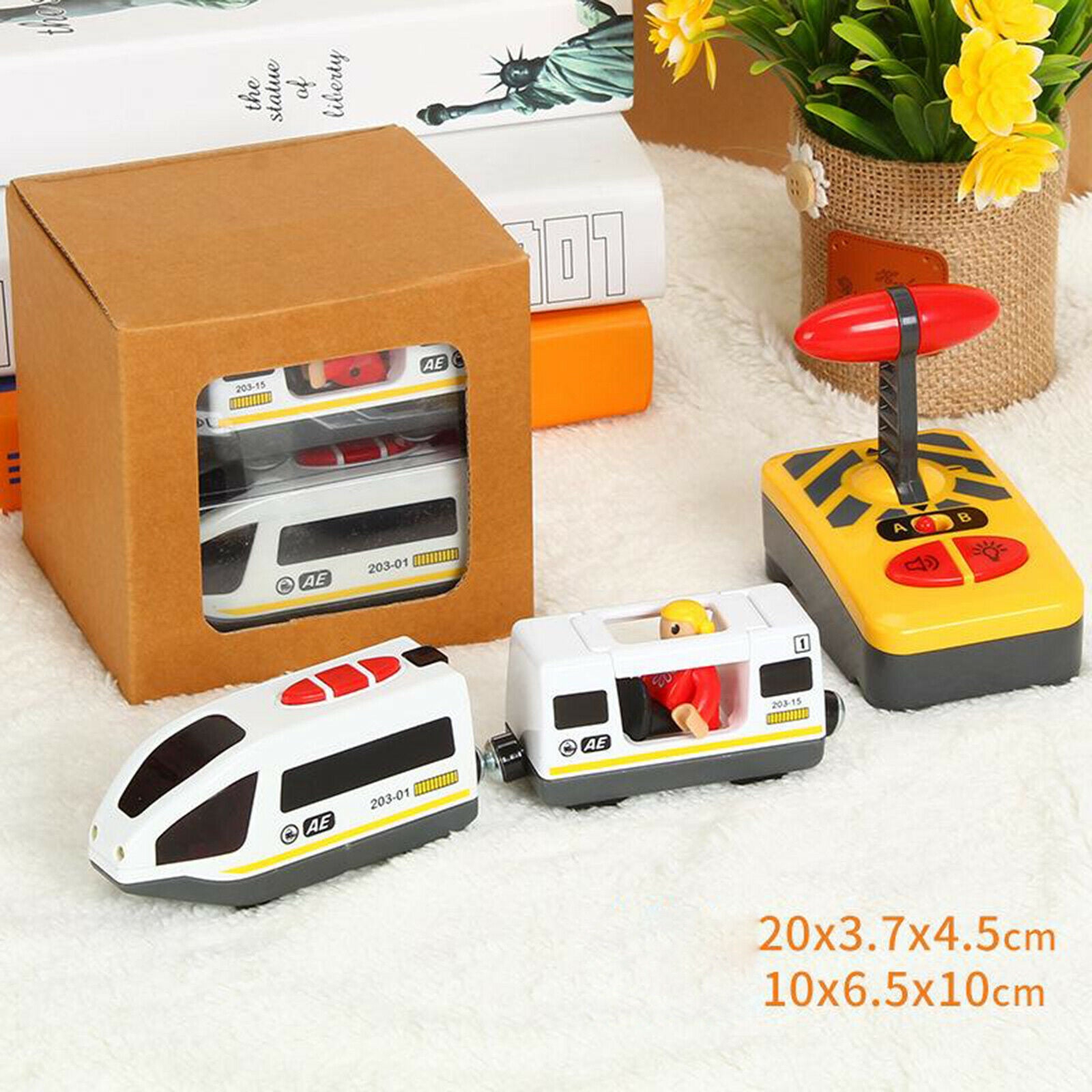 Remote Control Magnetic Train Toys Set Hobby Train Fits Most Wooden Tracks