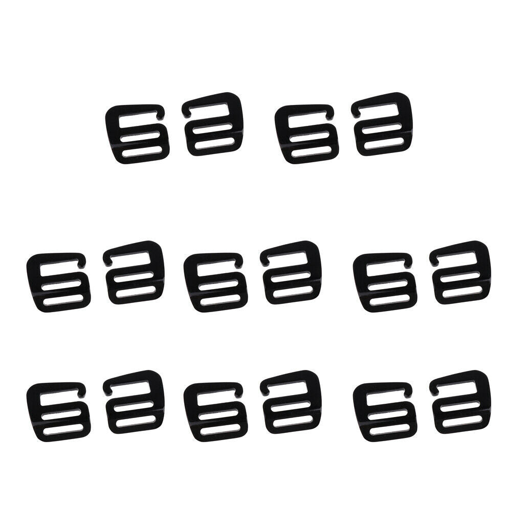 16Pcs 1 inch G Hook Outdoor Webbing Buckle for Backpack Strap 25mm Black