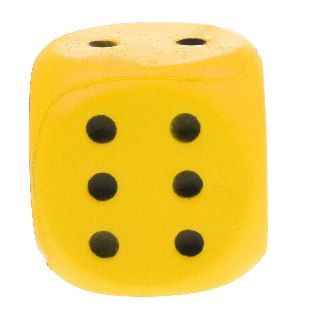 MagiDeal 6cm Sponge Dice Spot Foam Dice Child Children Counting Teaching Yellow