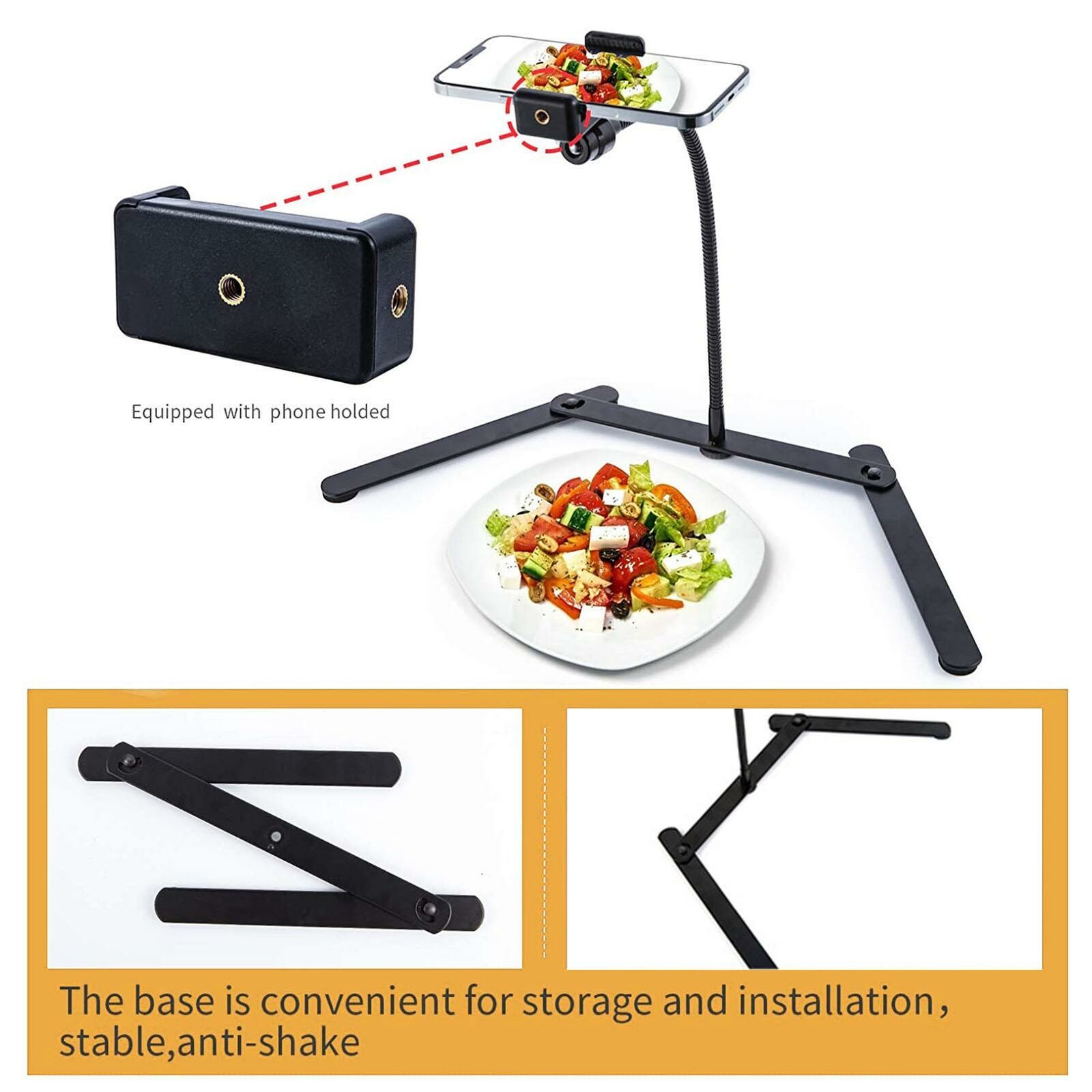 Phone Stand Tripod With Holder Overhead Stand For Live Streaming Teaching Online