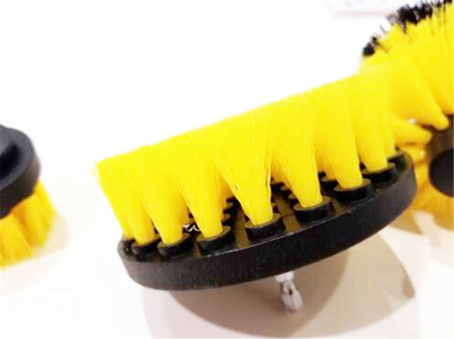 3PCS Round Electric Bristle Drill Brush Tub Rotary Cleaning Tool Set Attachment