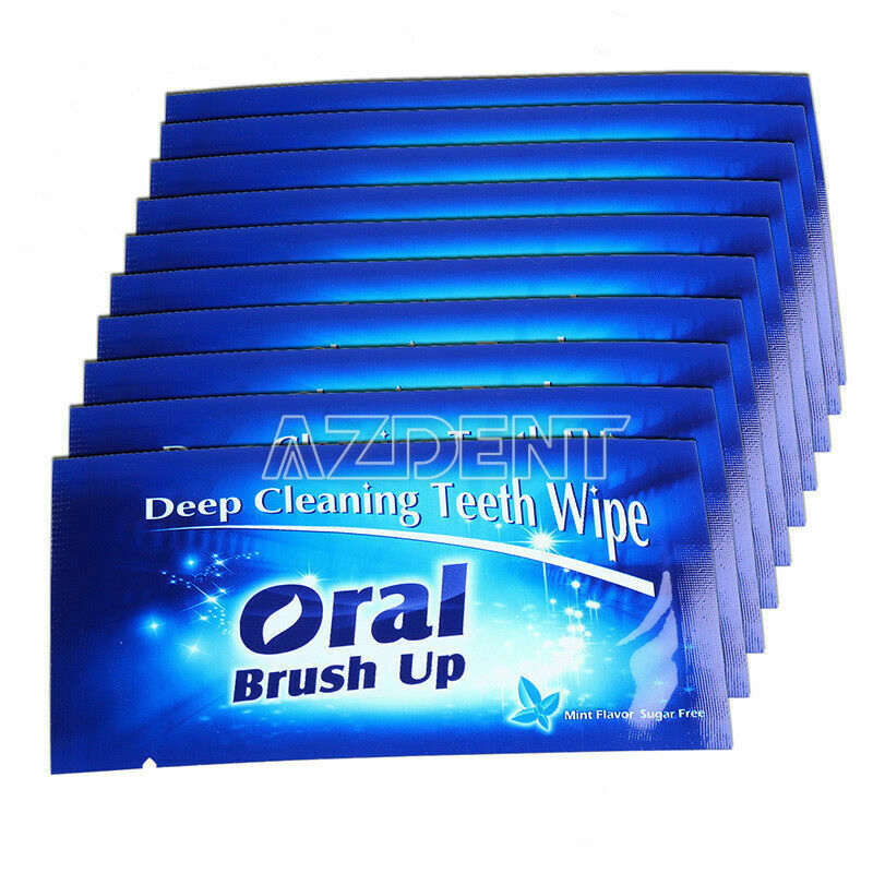 1000 Bags Dental Finger Deep Cleaning Teeth Wipe Tooth Whitening Brush Up