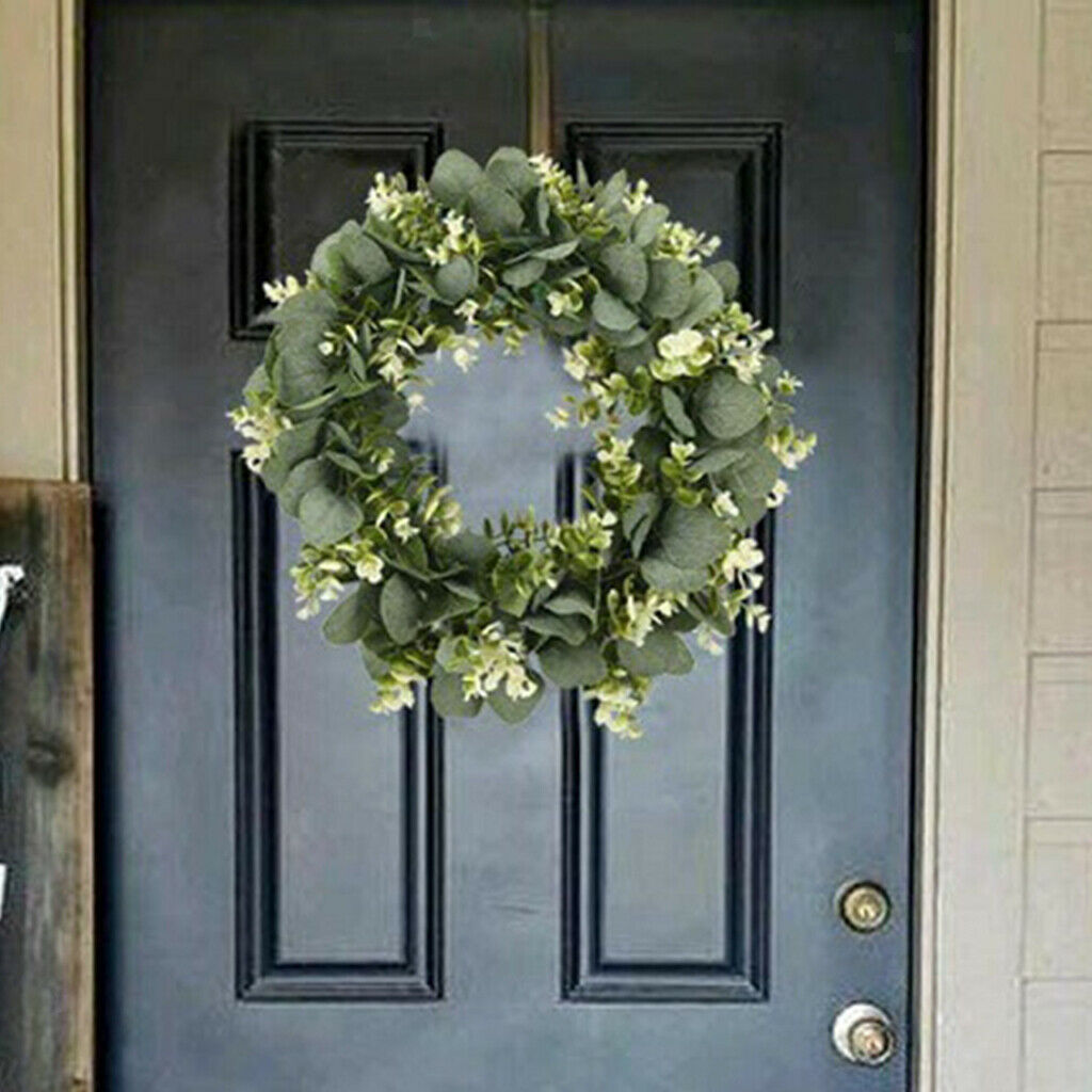 Easter Decor Artificial Eucalyptus Green Leaf Wreath Spring Summer Door Decor