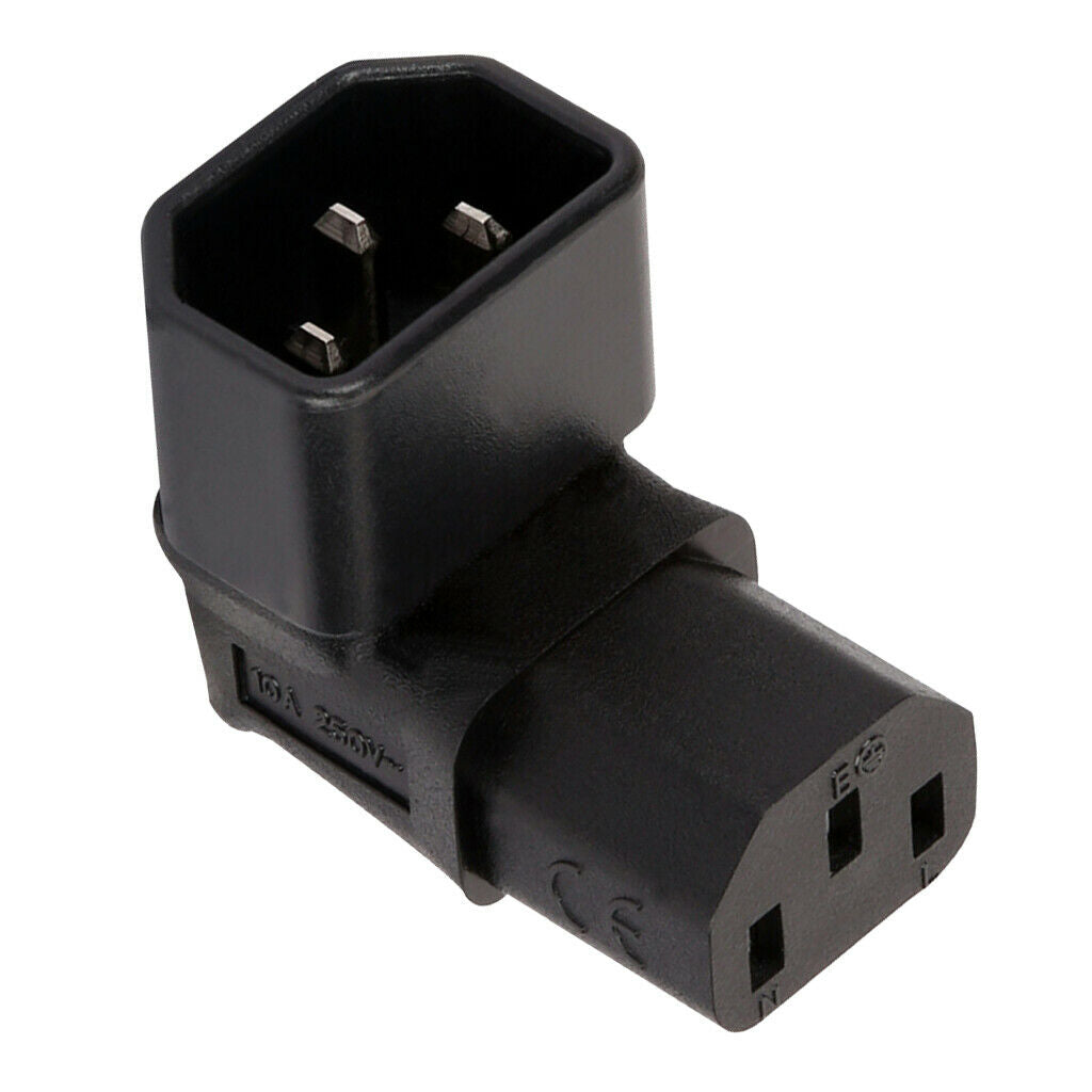 IEC320-C14 to C13 90°Degree AC Power Adapter Female to Male Plug Convertor