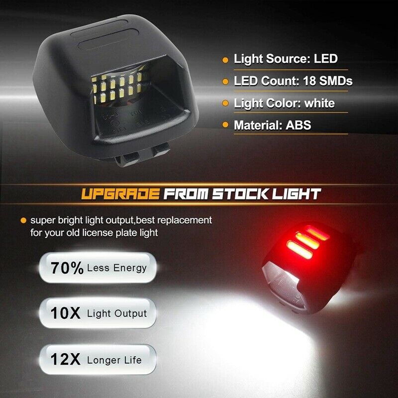 2Pcs Red Tube SMD LED License Plate Light for  Navara D40 2005-2016 R6X8