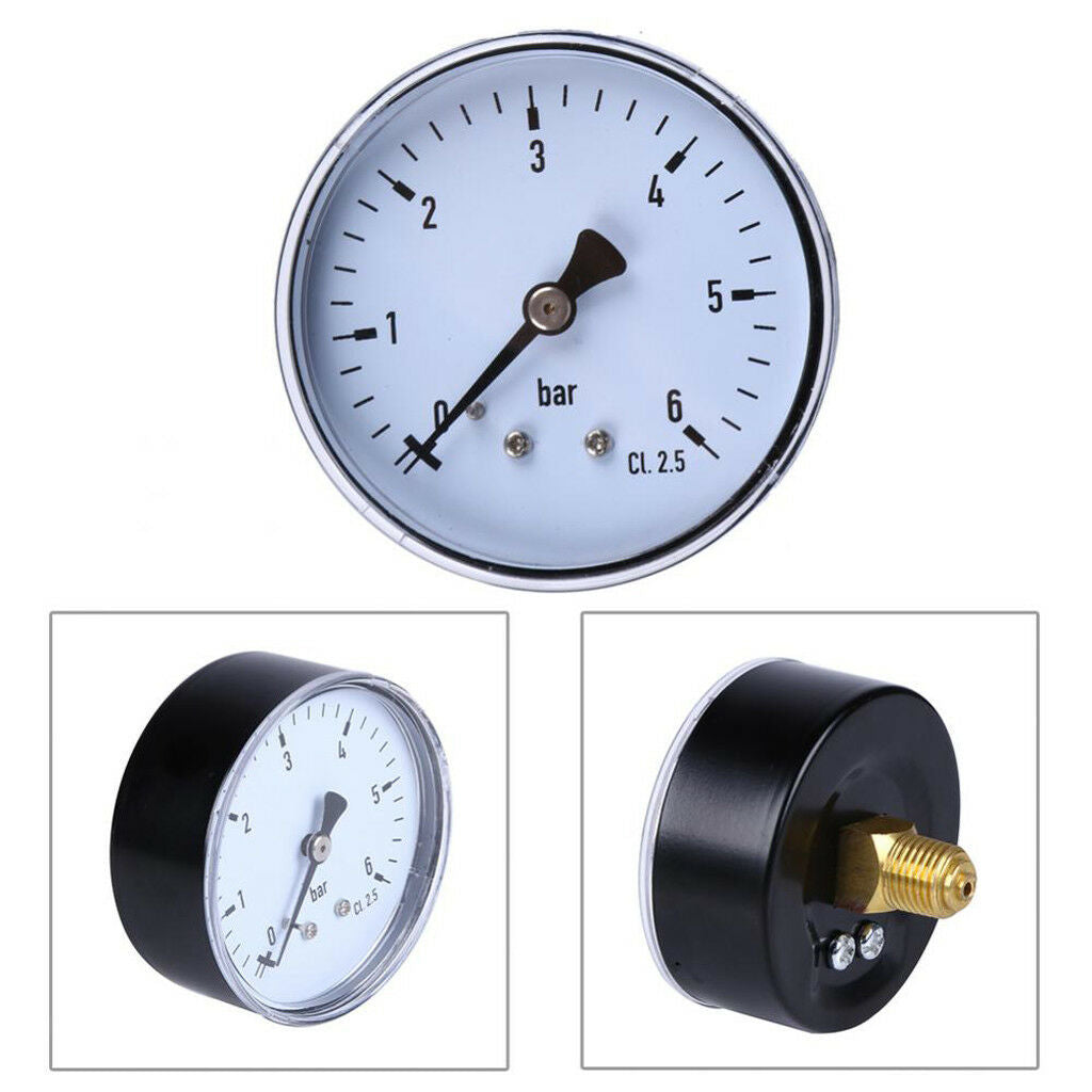 1/4"NPT Pressure Gauge Pressure Manometer Water Oil Air Pressure Liquid 6bar