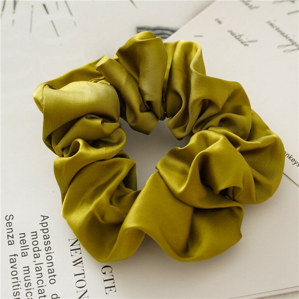 Pack of 11 Women's Hair Silk Scrunchies Satin Elastic Hair Bands Ties Ropes