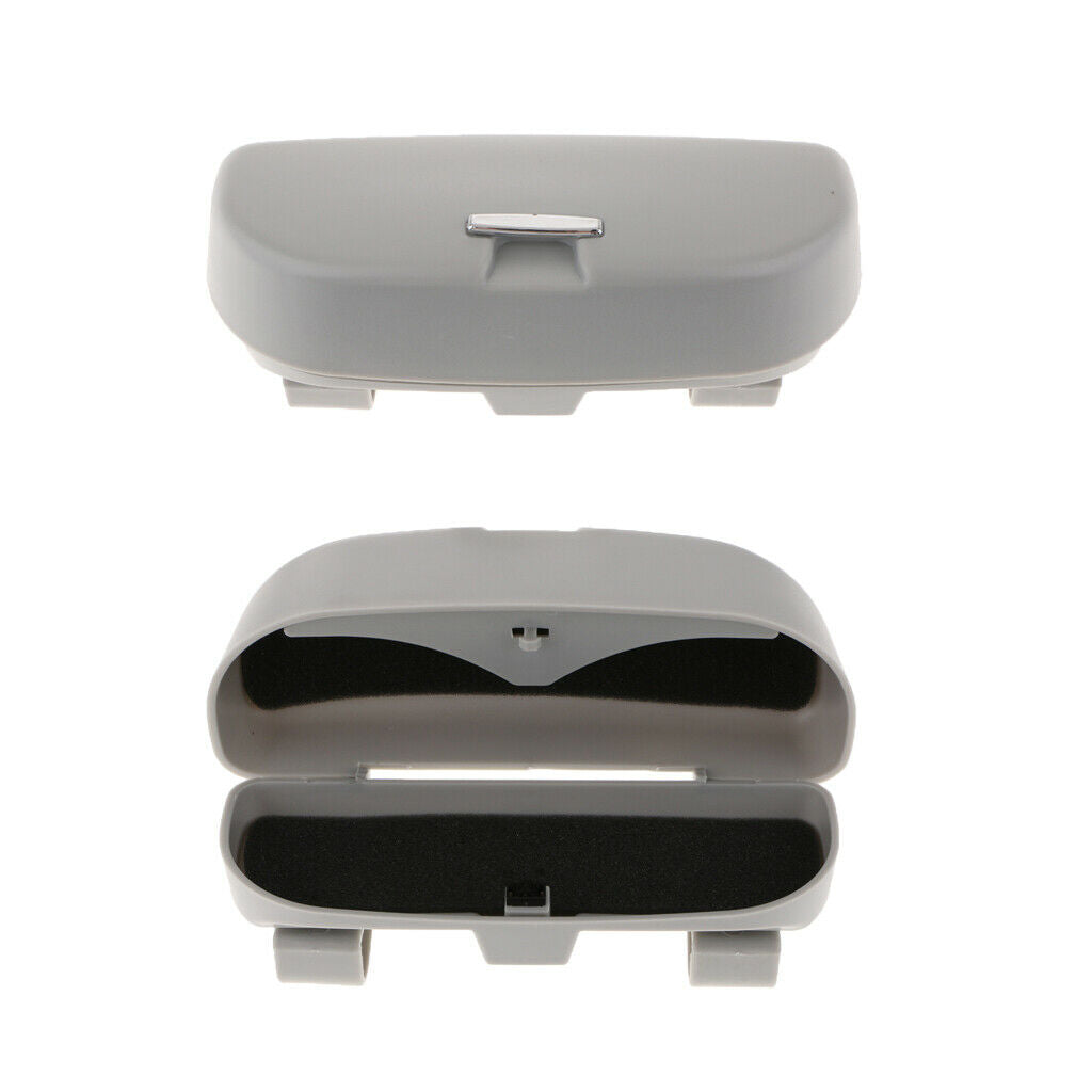 2PCS Car Overhead Console Sunglass Holder Lid Beige Front Eyewear Case Storage