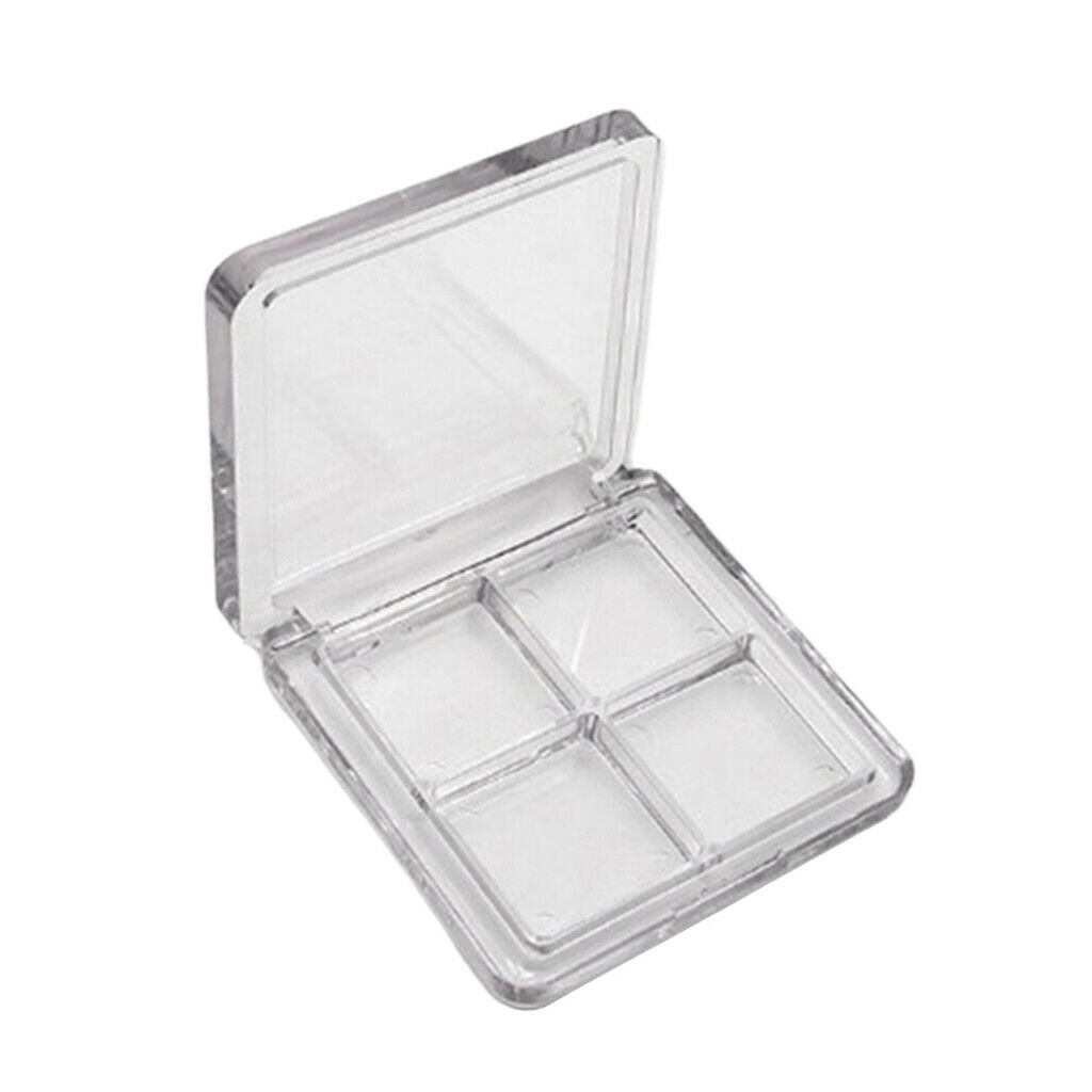 4 Slots Plastic Portable Makeup DIY Eyeshadow Palette Case Powder Tray Box