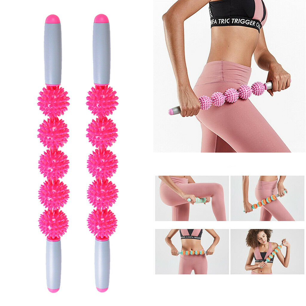 2Pieces, Soft Yoga Fitness Massage Stick Muscle Roller Spiky Massage Rolling