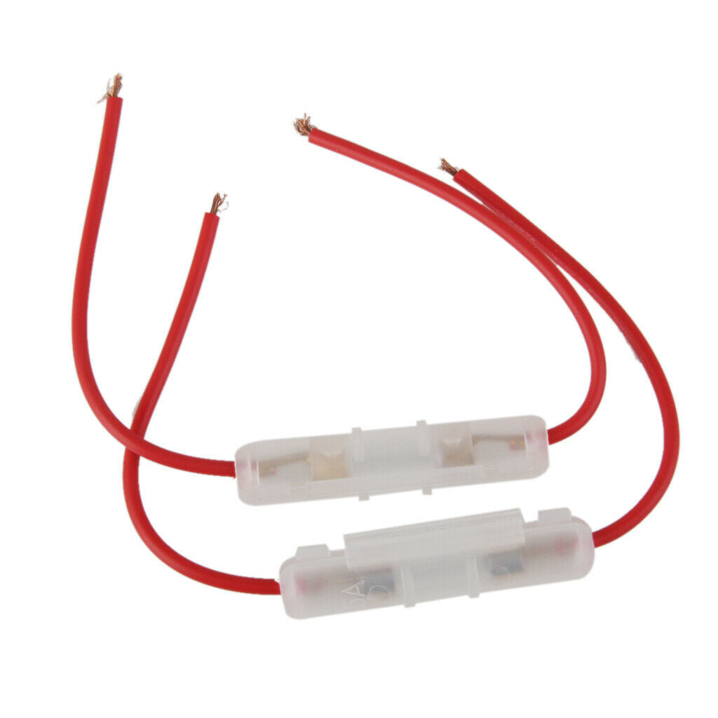 2x Wire Cable Inline Glass Fuse Box 15A For Car Truck Motorcycle Universal