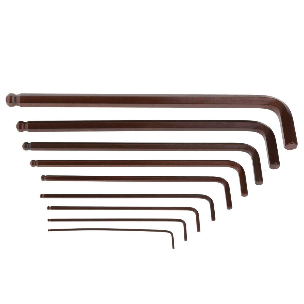 9Pcs Long Arm Metric Ball End Hex Key Wrench Set Hexagon Wrench / L-Wrench
