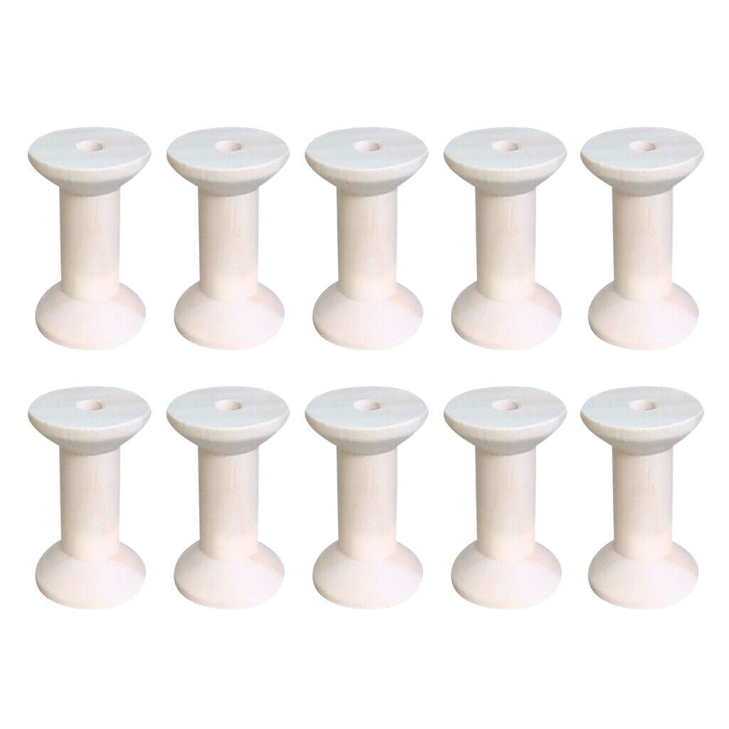 20pcs Natural Wooden Empty Thread Spools For Sewing Ribbons Craft 47mmx31mm