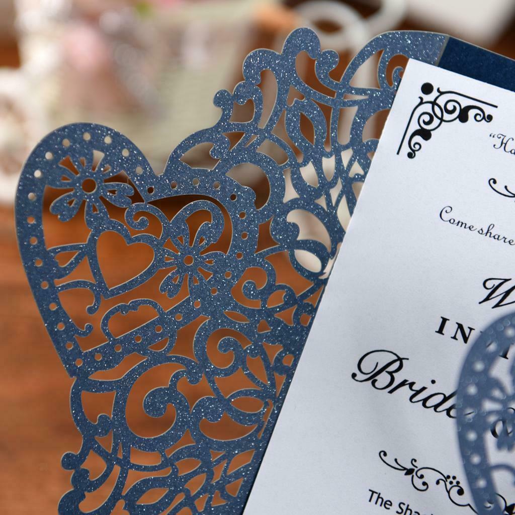 10 Set Wedding Lace Flower Invitations Card Hollow Invitation Greeting Card