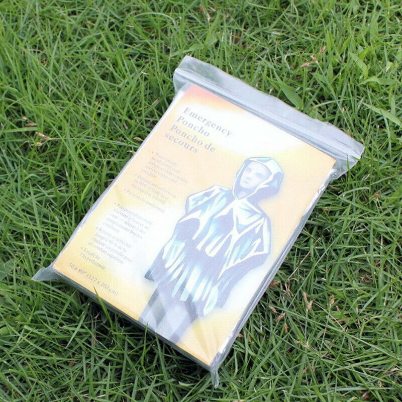 Emergency Raincoat Aluminum Film Cold Insulation Rainwear Blankets Surviv.l8