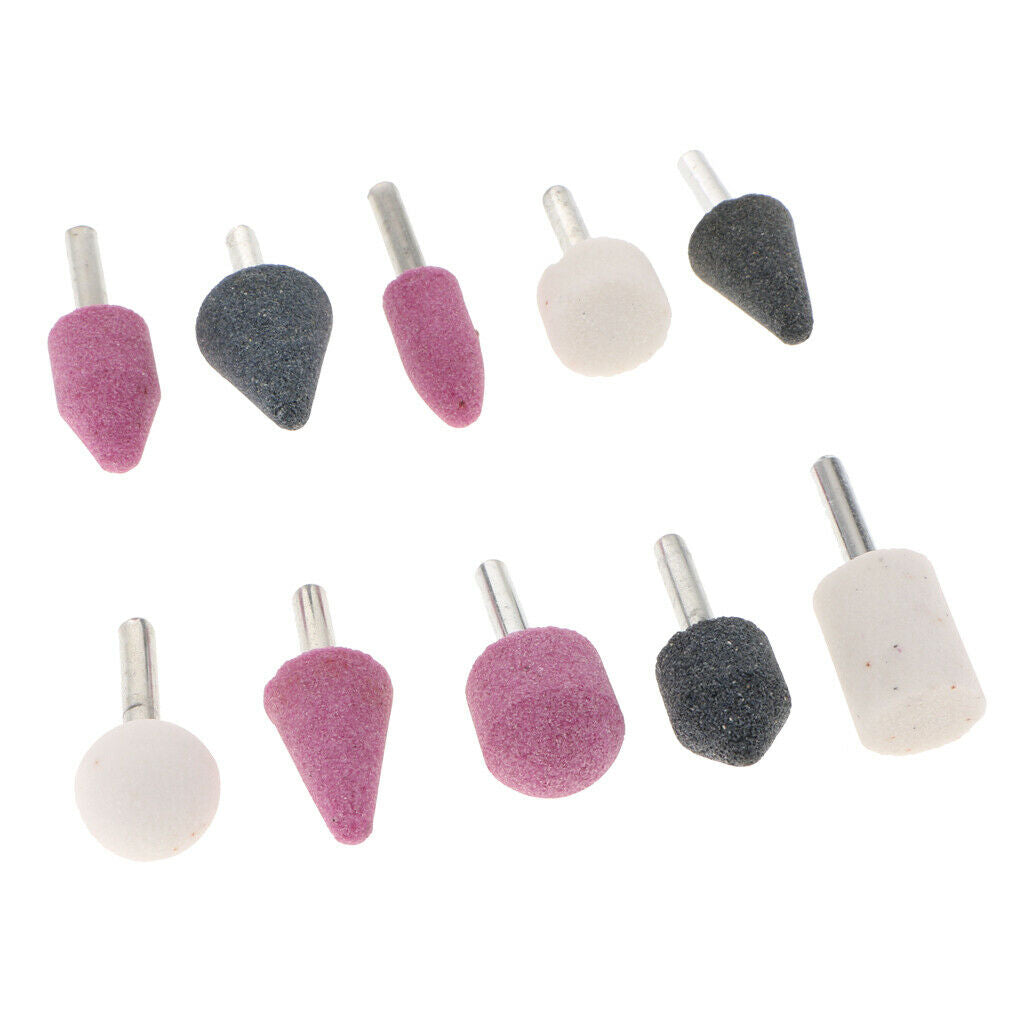 10x 6mm Cylindrical Electric Nail Drill Bits Polishing Grinding Head ZP-1009