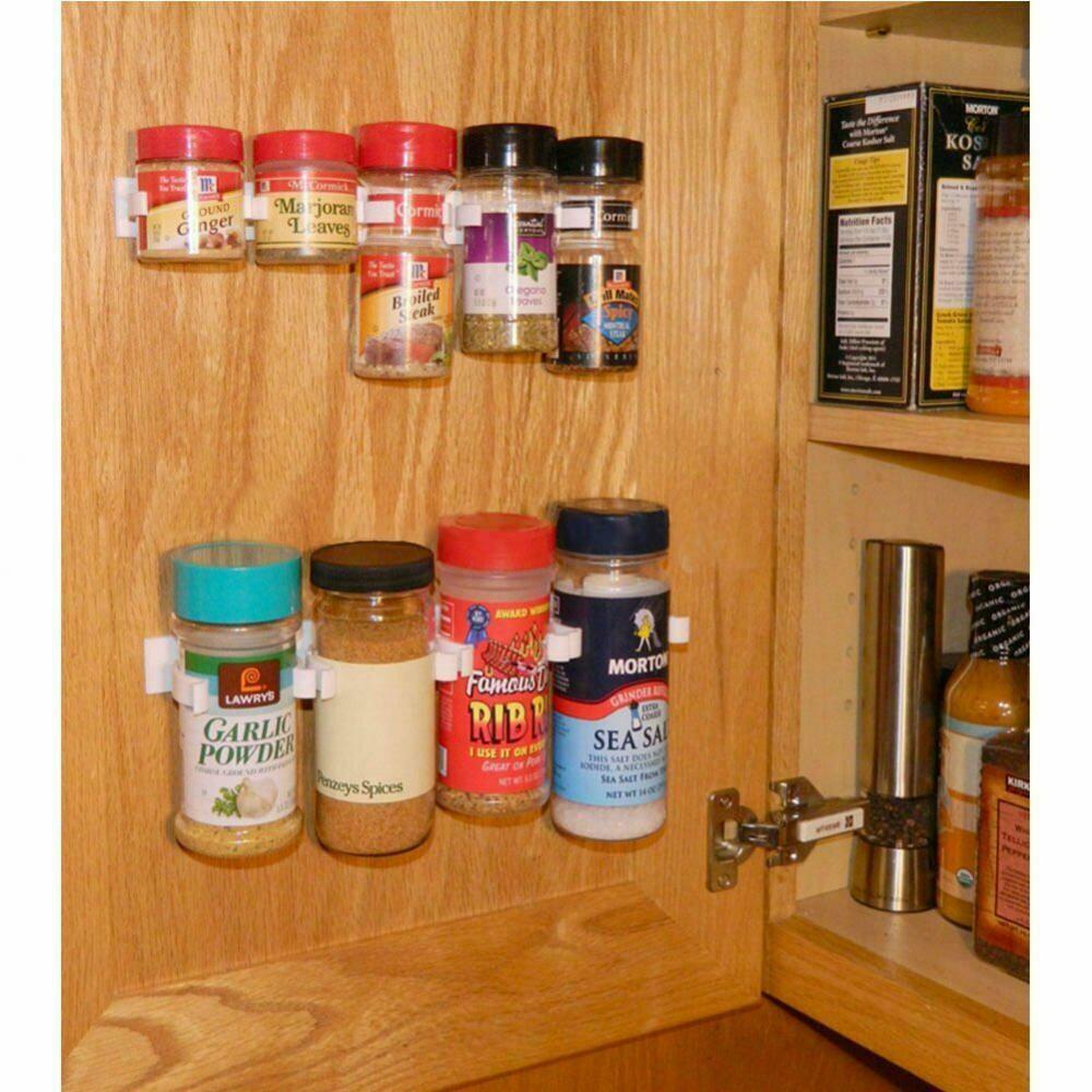 4pcs Self Adhesive Grip Spice Racks for 20 Spice Jars Kitchen Oragnizer