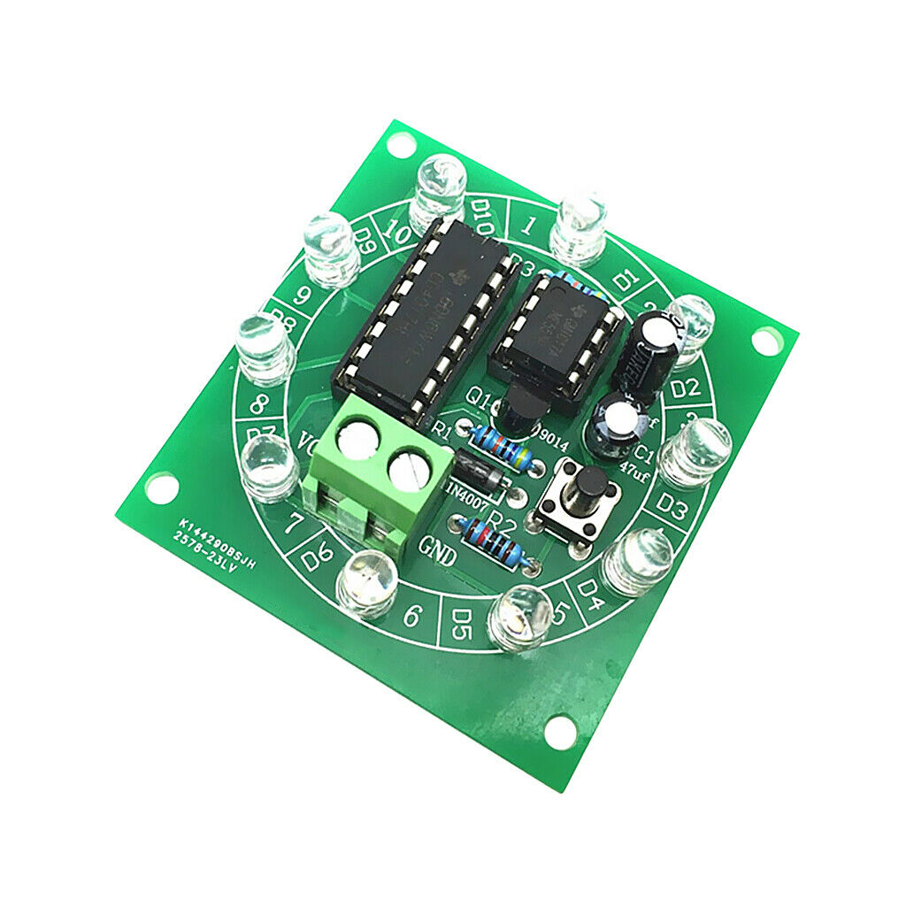 Round Electronic Lucky Rotary Suite NE555 Self   Light Kit Production