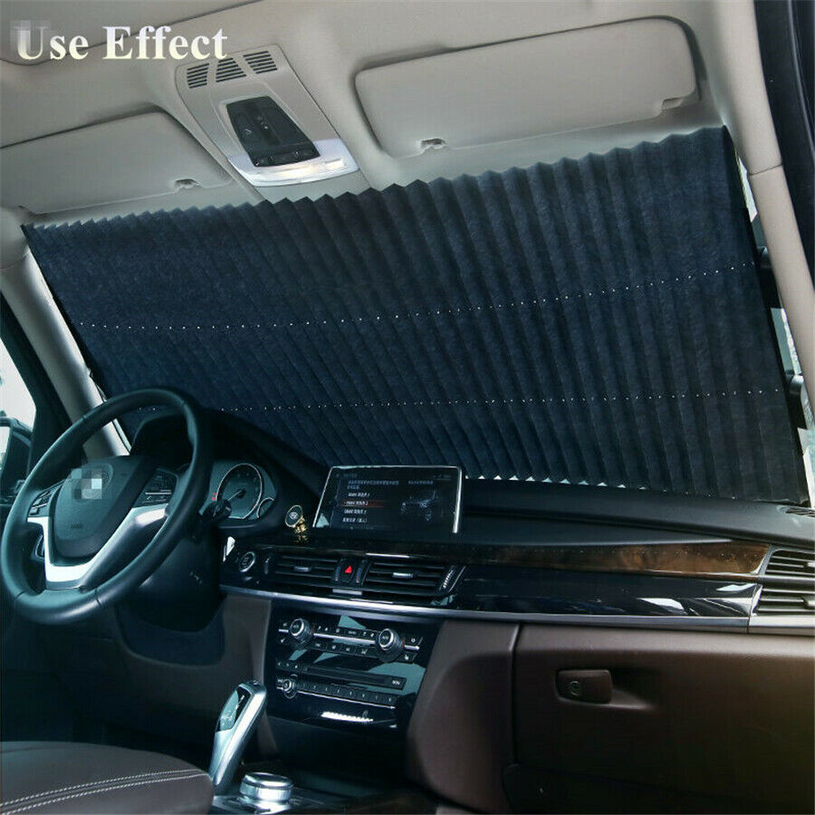 130cm x46cm Auto Car Retractable Folding Front/Rear Window Sun Shade Block Visor