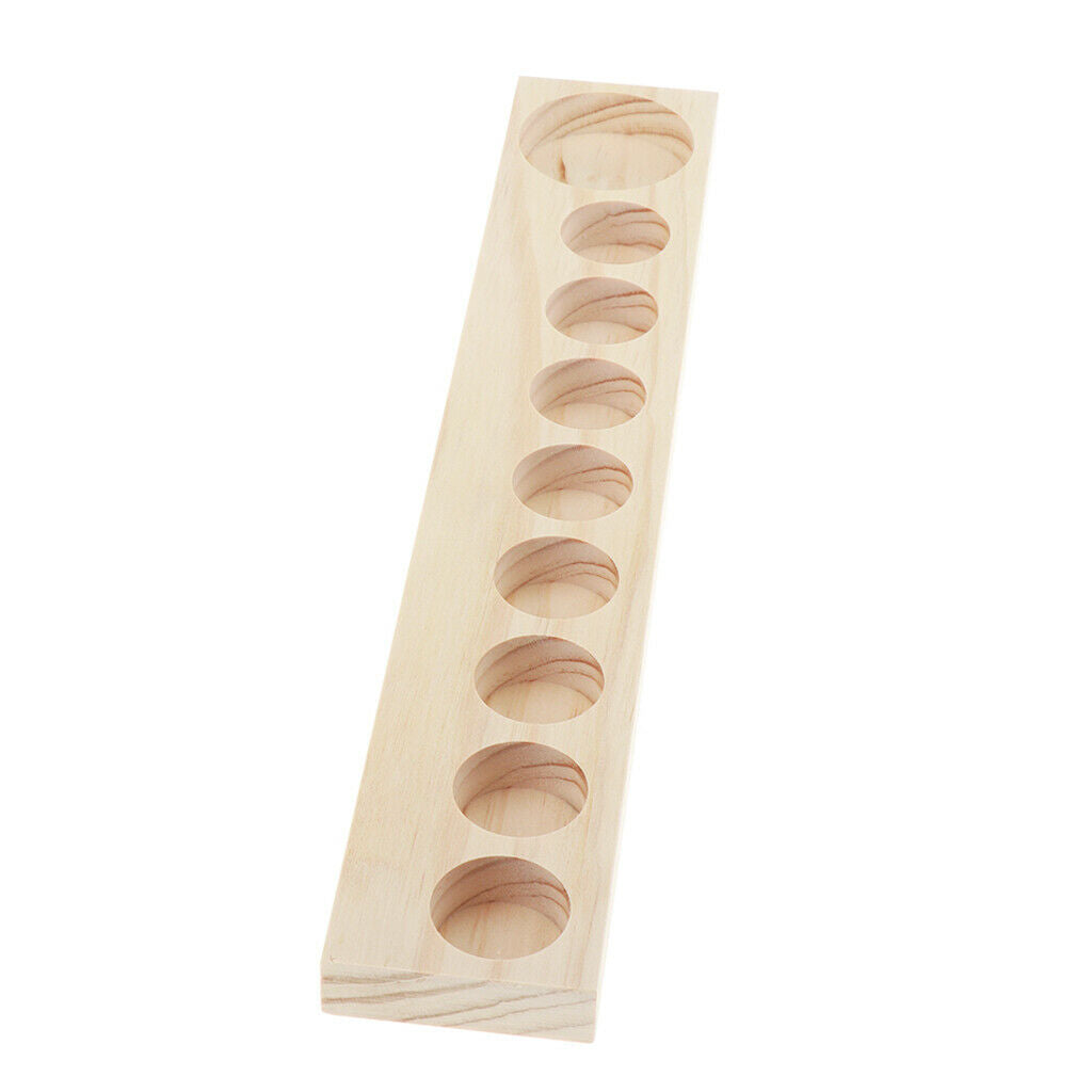 9 Slots Wooden Aroma Essential Oil Display Case Storage Rack Tray Holder Storage