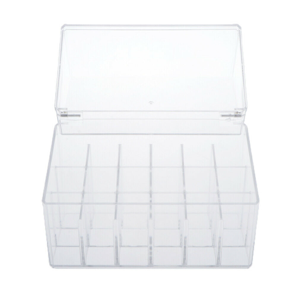 Acrylic Lipstick Organizer Dustproof Lipgloss Case Makeup Storage 18 Spaces