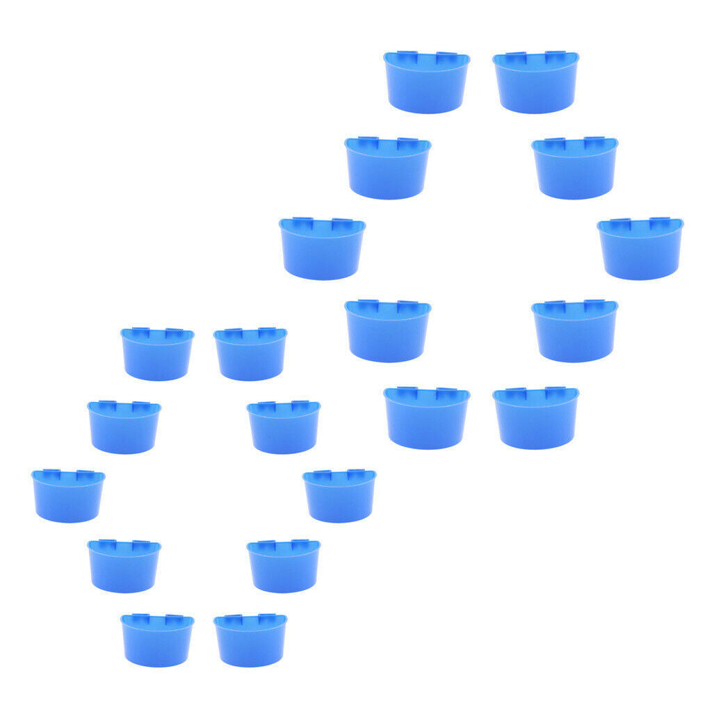 Lot of 30 - Bird Pigeon Parrot Feeder Cups Bowls Feeding Bowl Sand Cups Blue