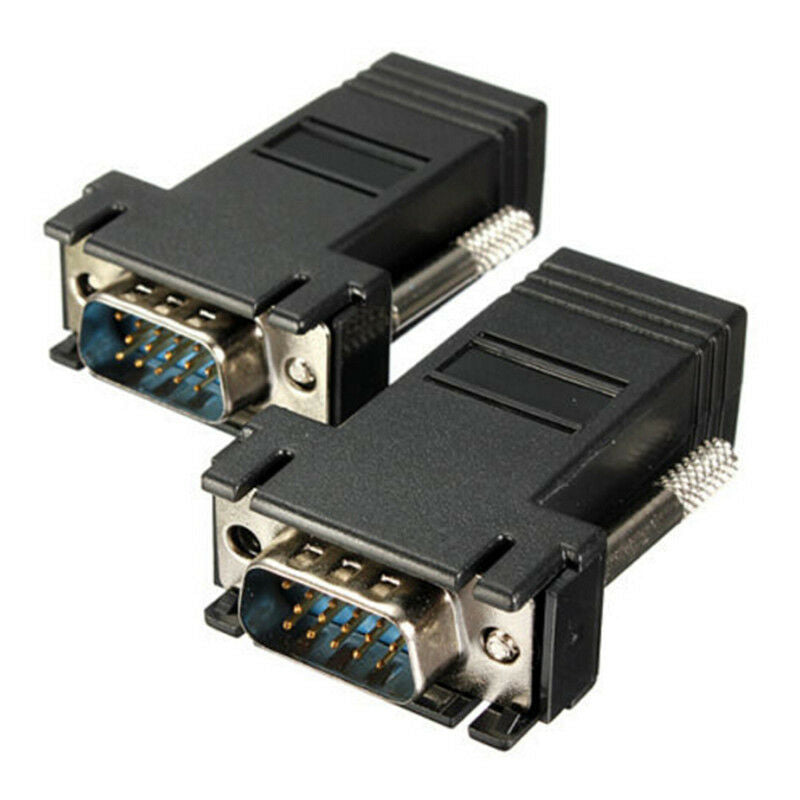Extender VGA RGB HDB Male To LAN CAT5 CAT6 RJ45 Net Cable Female Adapter JR J FG