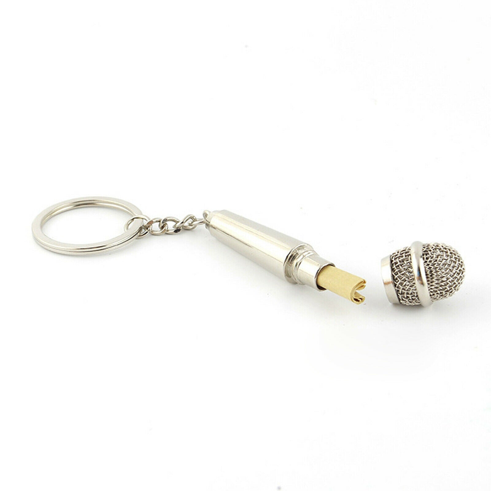 Stylish Music Microphone Keychain Holder Hanging Pendant for Purse Key