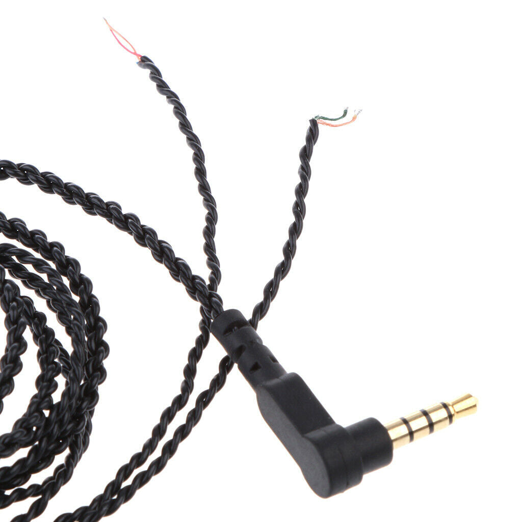 90 Degree Audio Cable 3.5mm Earphone Braided Cable Replacement With Microphone