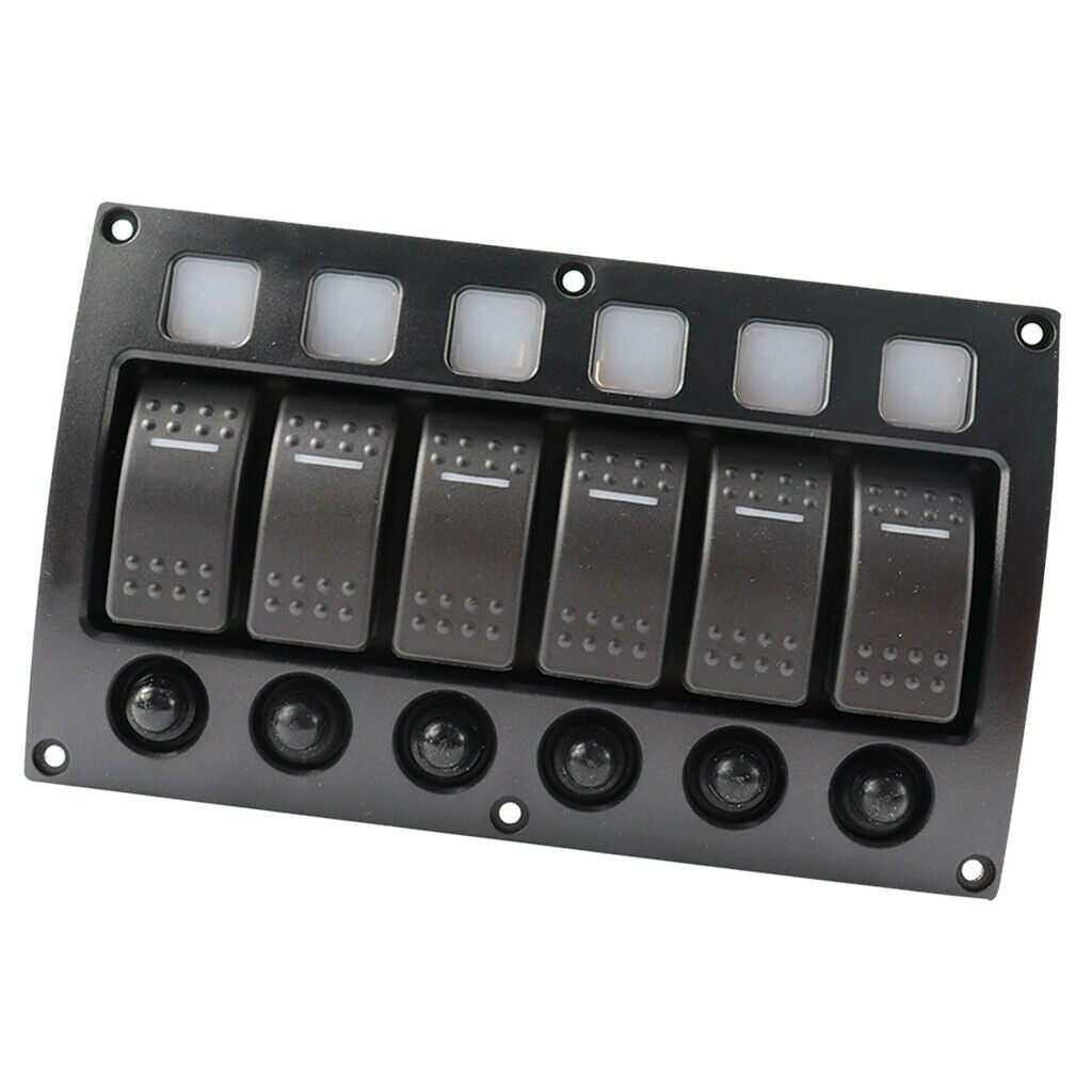 6 Gang Toggle Switch Panel Curved Waterpoof LED Switch Panel with Backlight The