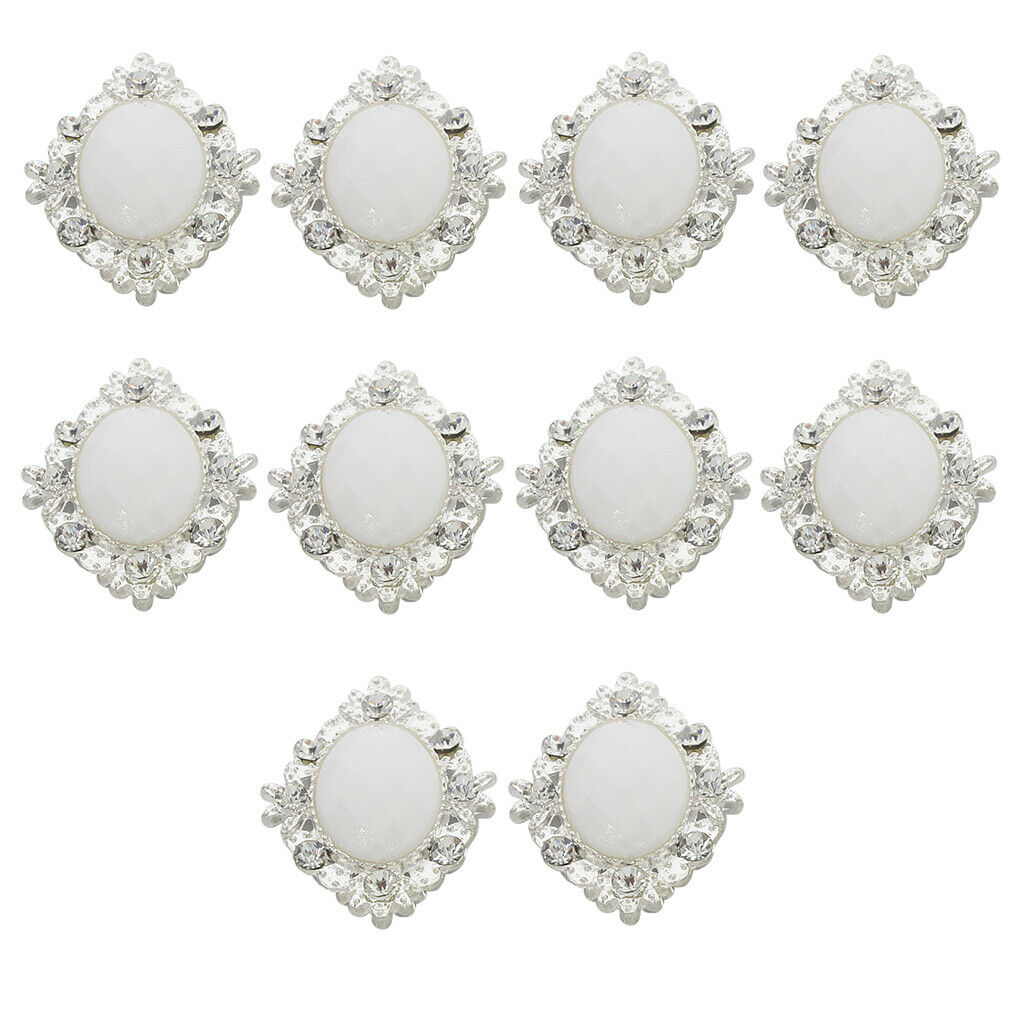 10pcs Oval Crystal Rhinestone Button Flatback Embellishment Sewing Craft 1