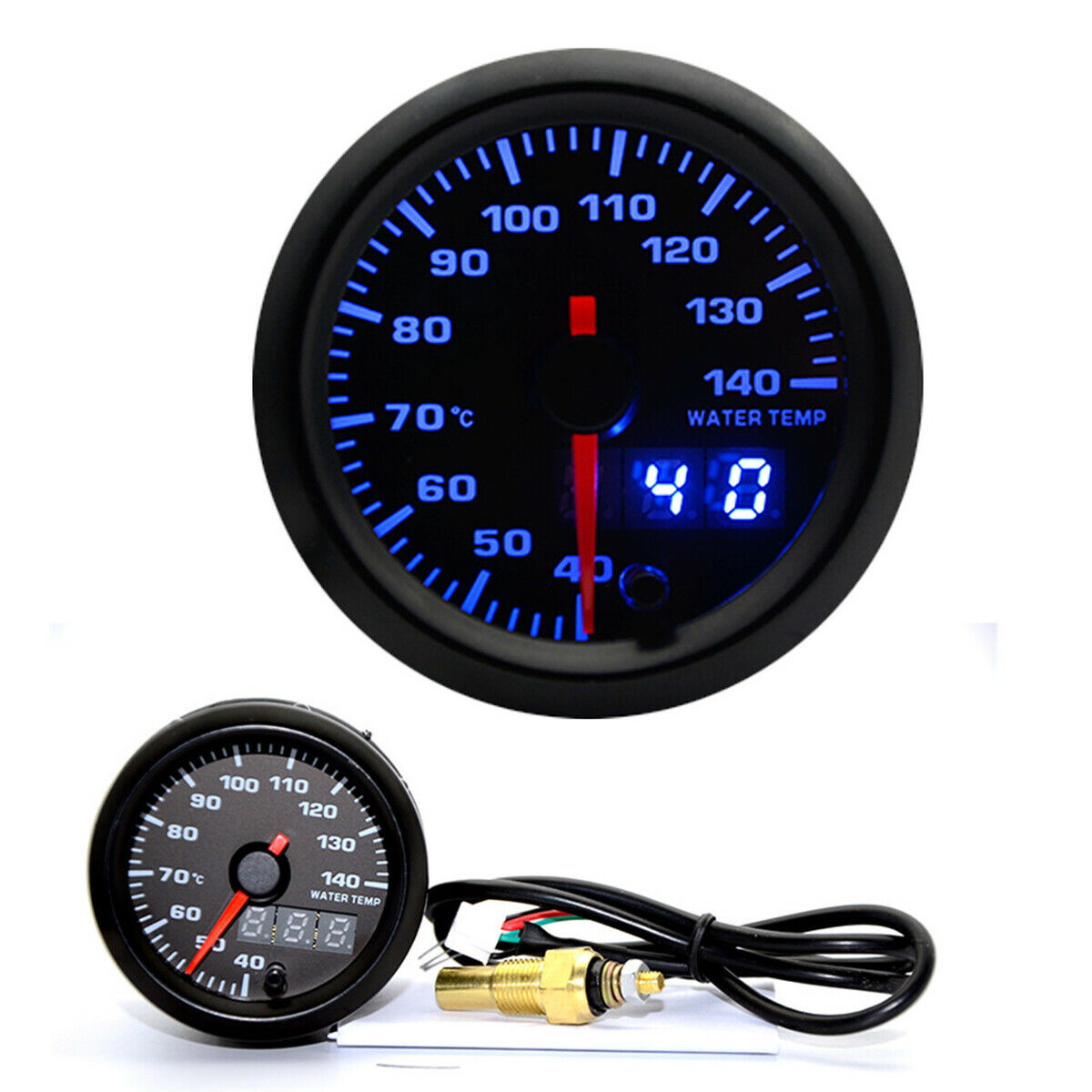 Water Temp Gauge Digital LED Temperature Car Universal Meter 2" 52mm 7 Color