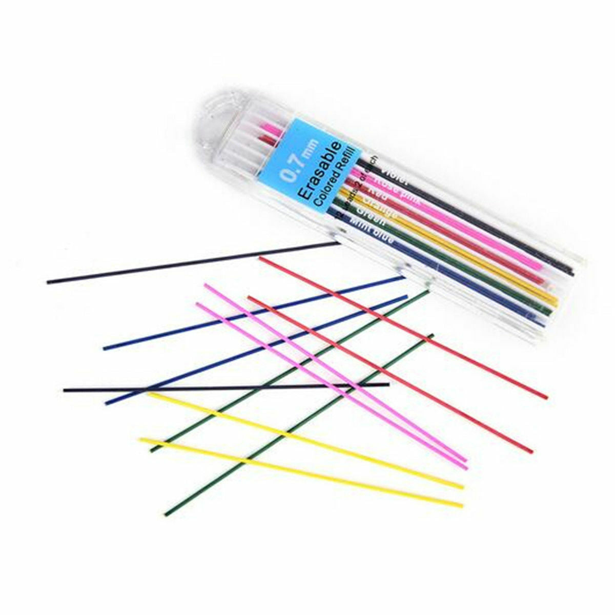 24PCS Automatic Mechanical Pencil Refill 6Color Lead School Stationery 0.7mm