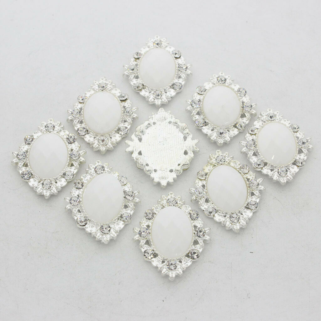 10pcs Oval Crystal Rhinestone Button Flatback Embellishment Sewing Craft 1